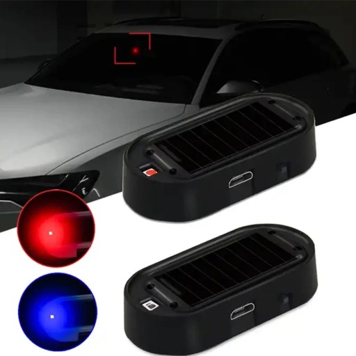 Auto Solar charging Car LED Security System Warning Light Auto Day Night