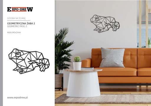 geometryczna ŻABA 46x34 cm ozdoba obraz na ścianę