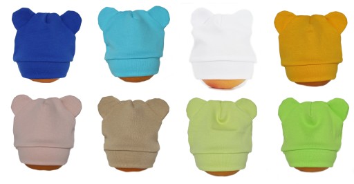 ХЛОПКОВЫЕ ШАПКИ ДЛЯ НОВОРОЖДЕННЫХ, цвета TEDDY