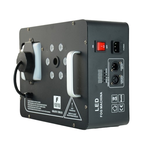 Вертикальный дымогенератор со светодиодной подсветкой RGB 1200Вт, пульт DMX /Firefog+ жидкость 1л