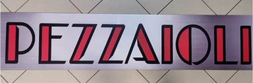 Chlapacz Fartuch Naczepy Przyczep Nadruk PEZZAIOLI Silver-Czerwony 240x35cm