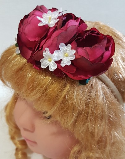 OPASKA BEŻOWA RÓŻE CZERWONE 30cm-56cm URODZINY