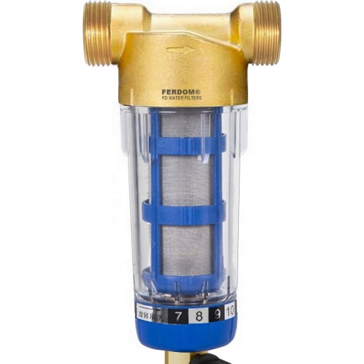 FD246 Фильтр предварительной очистки воды 3/4–1 дюйм, 40–60 м, нержавеющая сталь, самоочищающийся скребок