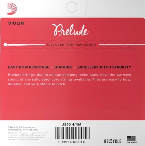 Струны D'Addario Prelude для скрипки размером 3/4
