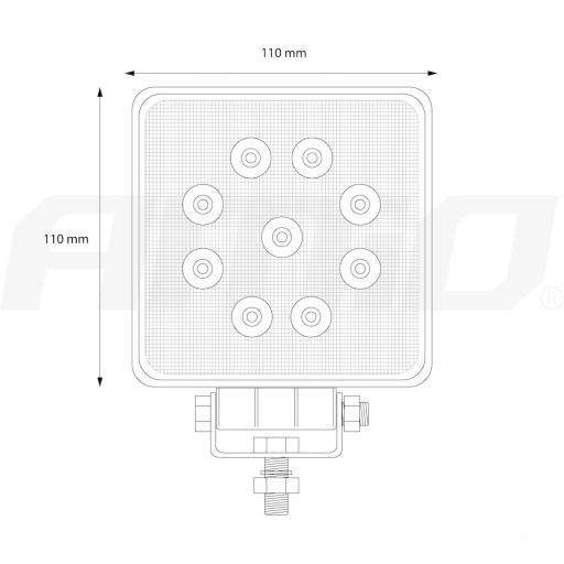 LAMPA ROBOCZA 9LED 110x110 35W FLAT 9-36V