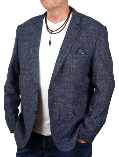 Marynarka męska granatowa melanżowa wizytowa elegancka turecka casual 64