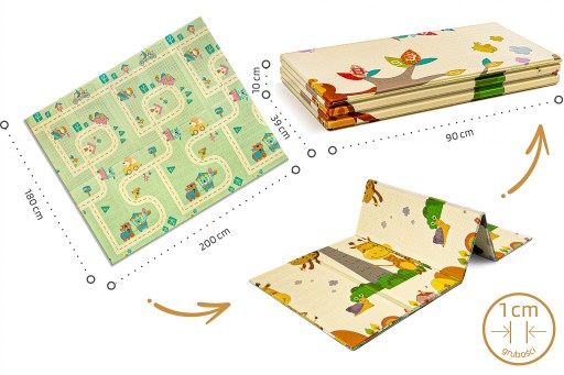 MATA PIANKOWA EDUKACYJNA SKŁADANA DLA DZIECI DUŻA XXL 180x200