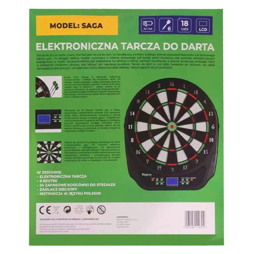DART TARCZA ELEKTRONICZNA DO GRY W RZUTKI SAGA