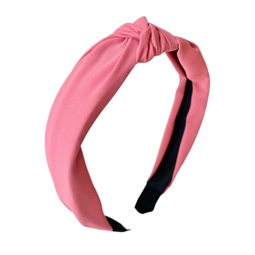 Opaska do włosów szeroka klasyczna supeł węzeł knot turban róż różowa