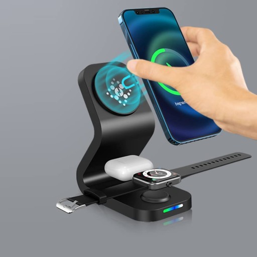 Беспроводная индукционная станция MagSafe 3в1 15 Вт для Apple iPhone Watch