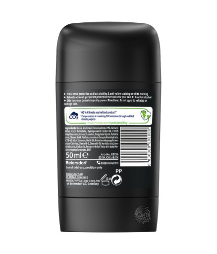 NIVEA MEN Черный Белый стик-антиперспирант