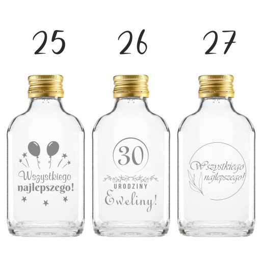 50X BUTELKI 100ML GRAWER Z ZAKRĘTKĄ WESELE PREZENT