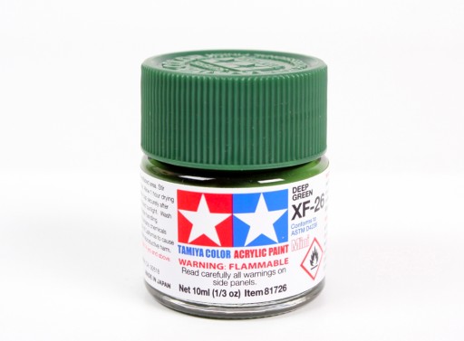 MODELARSKA FARBA AKRYLOWA ZIELONA MATOWA TAMIYA 10ml XF-26 DEEP GREEN (M)
