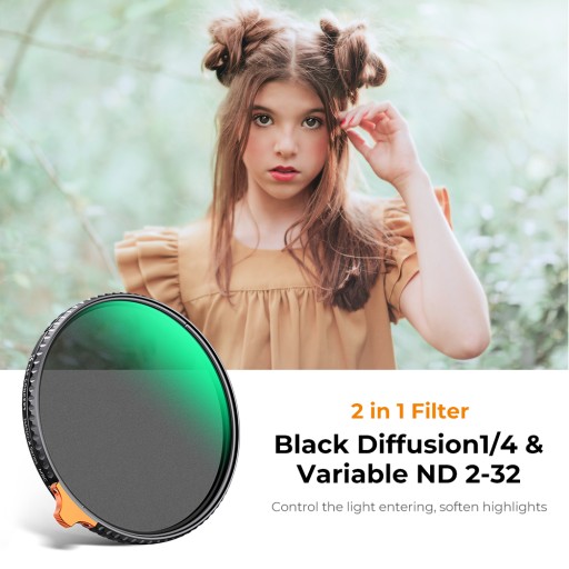 Диффузионный фильтр K&F Black Mist 1/4 + ND2-ND32 52 мм Nano X 8k