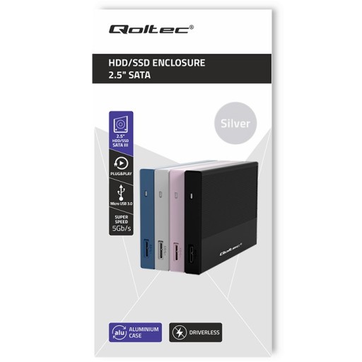 Алюминиевый корпус SSD HDD 2,5 дюйма SATA USB 3.0 5 Гбит/с 2 ТБ