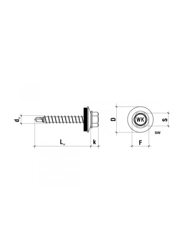 Саморезы для листового металла FARMERY 4,8x35 RAL 9006 250 шт.