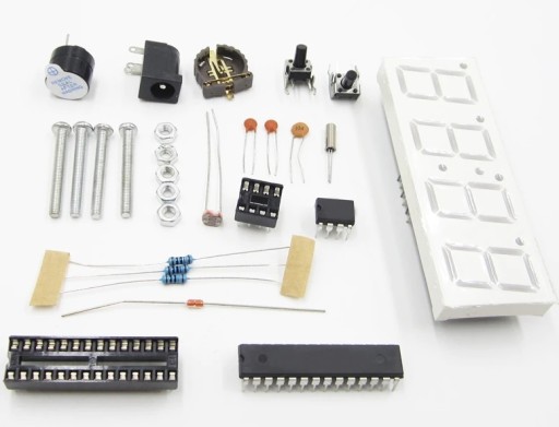 Белые часы, БЕЛЫЕ цифры 2 см с корпусом DIY KIT