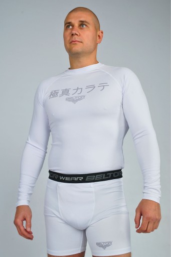 ФУТБОЛКА BELTOR WHITE RASHGUARD KARATE СУБЛИМАЦИОННАЯ ТЕРМОФУТБОЛКА, БЕЛАЯ, размер S