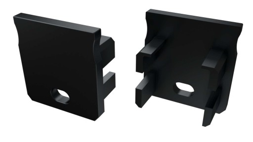 Заглушка для алюминиевых Led профилей типа Y, Black Basic, с отверстием