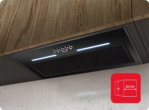 Встраиваемая вытяжка Amica OMP6254BG чёрное стекло LED