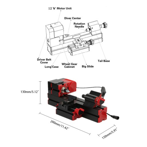 MINIATUROWA TOKARKA METALOWA WIERCENIE SZLIFOWANIE