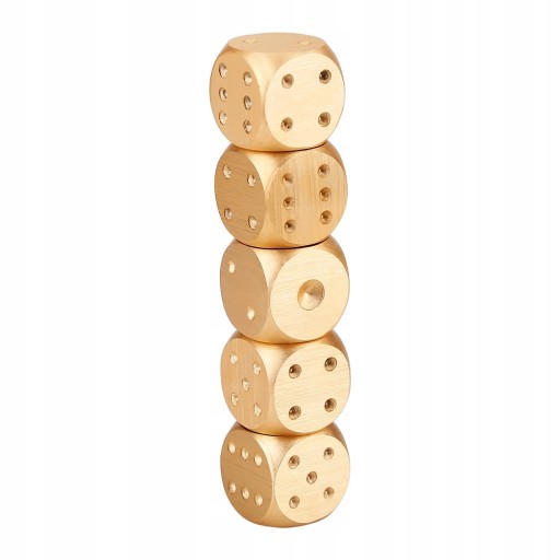 ИГРОВЫЕ КОСТИ В ДЕРЕВЯННОЙ КОРОБКЕ, 5 ШТ.
