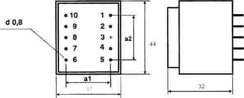 TEZ6/2x12 Transformatot zalewany 6W 2x12V