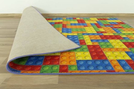 DYWAN MODNY KOLOROWY W KLOCKI DO POKOJU DZIECKA DZIECI NA FILCU 150x200 cm