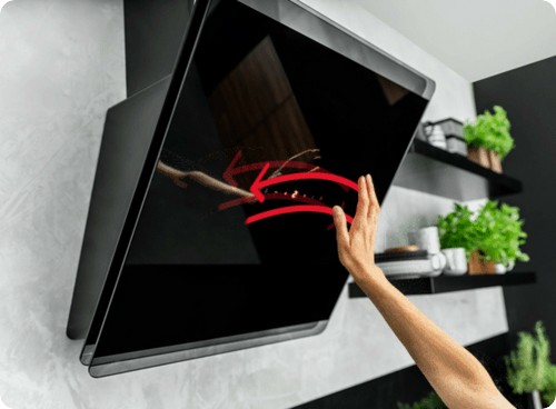 Amica OMP 6555BG кухонная вытяжка Черное стекло LED