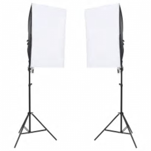 FOTOGRAFICZNY ZESTAW STUDYJNY Z LAMPAMI I TŁEM
