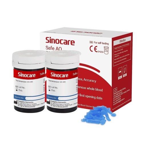 Тест-полоски для глюкометра Sinocare AQ SMART/VOICE 50 полосок и ланцетов