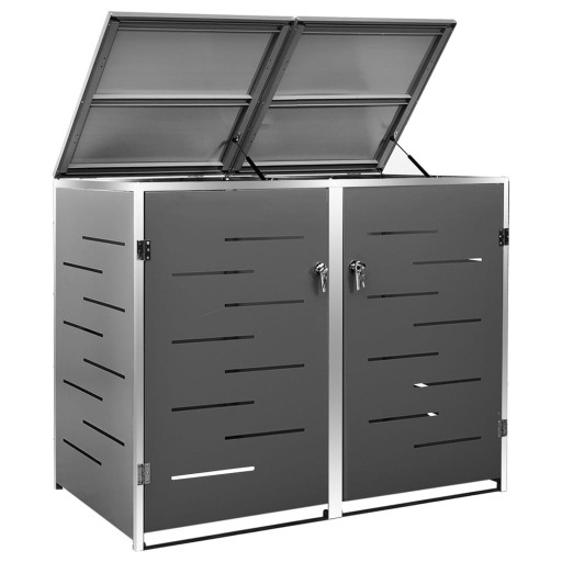 OSŁONA NA 2 KOSZE NA ŚMIECI 138X775X1155 STAL NIERDZEWNA