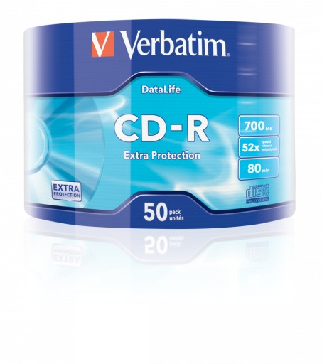VERBATIM CD-R 700 МБ 52X ДОПОЛНИТЕЛЬНАЯ ЗАЩИТА SP*50 43787