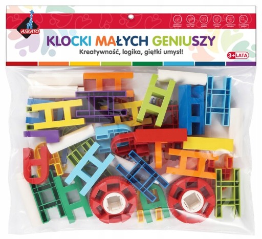 KLOCKI MAŁYCH GENIUSZY DRABINKI 40 ELEM JAKOŚĆ