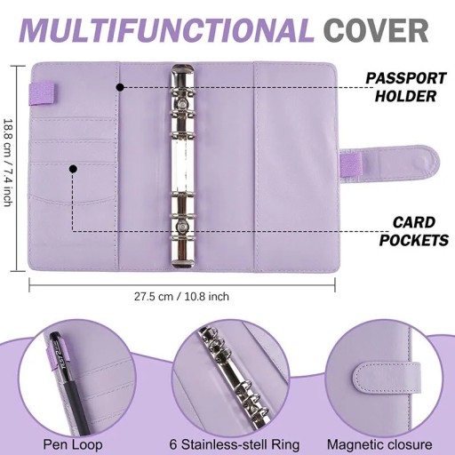 Маленький кошелек-планировщик с застежкой-молнией A7 Budget Binder