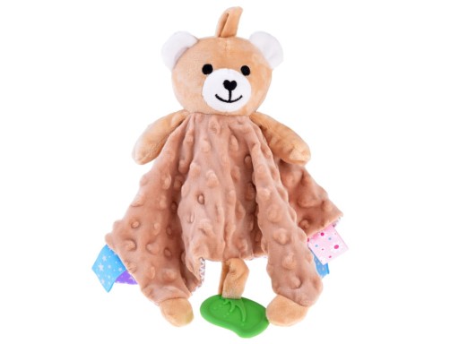 Салфетка RUBBLE Мягкий плюшевый мишка, успокаивающая, с биркой TEETHER