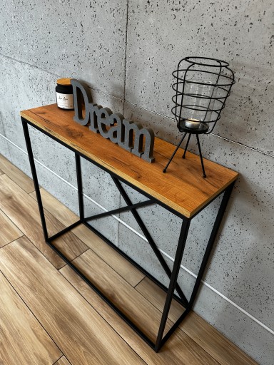 консоль, туалетный столик INDUSTRIAL LOFT 80X25x75 CRAFT ДУБ ЗОЛОТОЙ