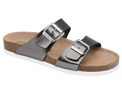 Klapki Dr BRINKMANN 700993 r.41 Antracyt Bonillo Naturform Fussbett Wygodne