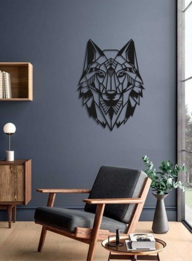 Dekoracja ścienna WILK 50cm geometryczny ażurowy obraz na ścianę SOLIDNY