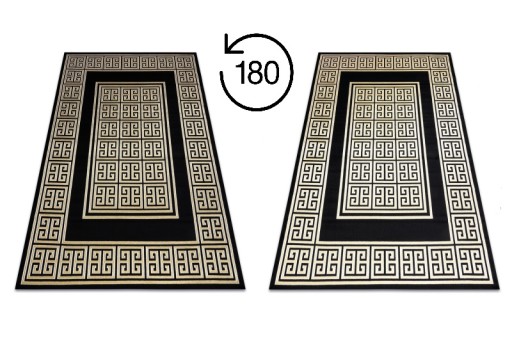 Ковер GLOSS 3D 140х190 черно-золотой ГРЕЧЕСКИЙ ГЛАМУР