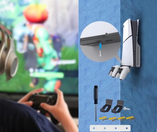 Держатель для PlayStation 5 PS5 SLIM подставка основание настенный кронштейн для консоли и геймпадов черный