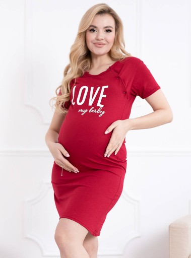 KOSZULA CIĄŻOWA DO KARMIENIA ROZPINANA NAPY FORMOMMY LOVE BORDOWA L