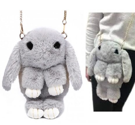 RABBIT PLECAK KRÓLIK PLECACZEK TOREBKA PLUSZ SZARY