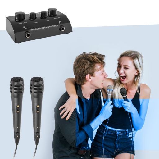 Полный микшерный пульт KARAOKE SET с 2 микрофонами