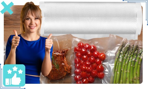 РУКАВ ИЗ ФОЛЬГИ С НАКАТКОЙ ДЛЯ УПАКОВОЧНОЙ МАШИНЫ И ВАКУУМНОЙ УПАКОВКИ 20x600CM