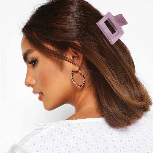 5.5cm Gold Glitter Square Hair Claws Women Crab Hair Clips Transparent
