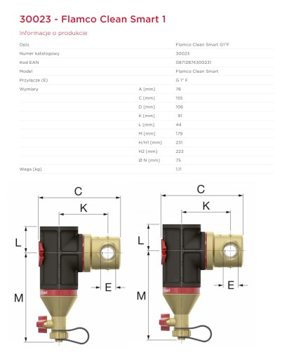 Сепаратор шлама FLAMCO Clean Smart 1