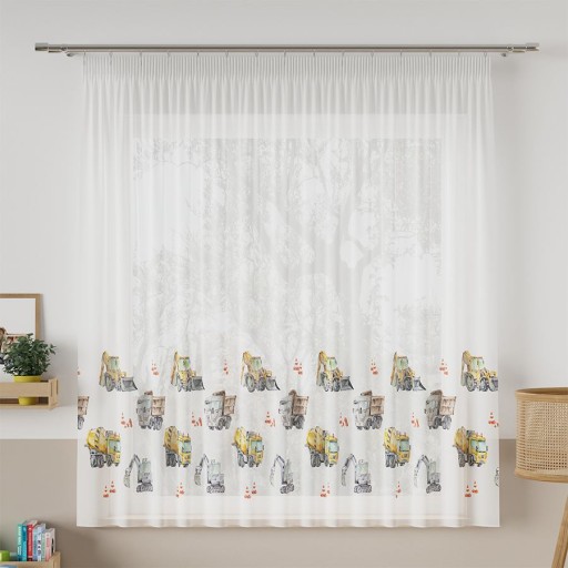 Pojazdy Firana dla dzieci gotowa WOAL 100x150cm