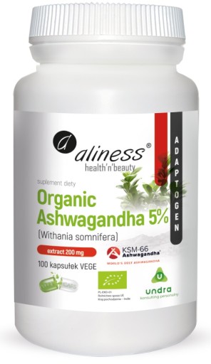 ОРГАНИЧЕСКАЯ АШВАГАНДА 5% KSM-66 Aliness 100 капс.