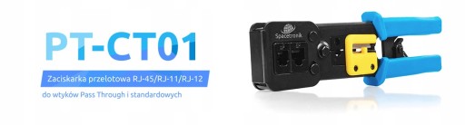 Щипцы для сквозных отверстий для вилок RJ45, RJ12, RJ11. Обжимные клещи Spacetronik.